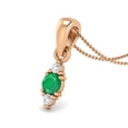thumbnail image 2 of 4 MM Round Natural Emerald 925 Silver Rose Vermeil Classic Delicate Women Valentines Day Gifts Necklace, 2 of 4