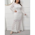 thumbnail image 6 of Eternatastic Lace Floral Fishtail Dresses For Women Midi Bodycon 3XL White, 6 of 6