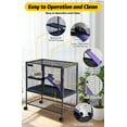 thumbnail image 4 of Huisuilinss Metal Small Animal Cage,Multi-Level Ferret Cage,Large Rolling Chinchilla Cage,Hamster Cage With Ramp,Extra Storage Stand,RemovableTray For Chinchilla,Rabbit,Guinea Pigs,Hedgehog,Gerbil, 4 of 9