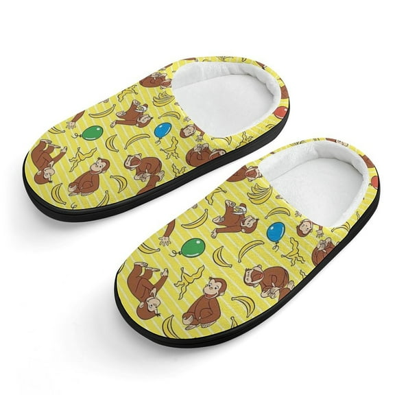 Curious George Cartoon Slippers Cute Cotton Slippers for Boys Girls Kids Favors Shoes 2025 Plush Lightweight Warm Slippers