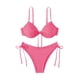 thumbnail image 2 of Traje de baño de 2 piezas para mujer, trajes de baño para mujer, traje de baño bikini de dos piezas con cordones y abertura para mujer, traje de baño de nailon para playa y aguas termales de color lis, 2 of 5