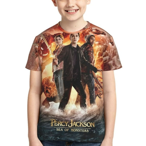 Kids 3D Graphic Percy Jack-so T-Shirts, Novelty Shirts Crewneck Short Sleeve Tees for Youth Boys Girls