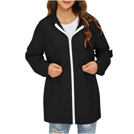 XFLWAM Womens Rain Jackets Waterproof Windbreaker Jackets Active Lightweight Portable Hooded Rain Coat with Pockets Black XL XFLWAM Womens Rain Jackets Waterproof Windbreaker Jackets Active Lightweight Portable Hooded Rain Coat with Pockets Black XL
