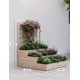thumbnail image 2 of QinaQin Jardinera elevada de madera de 3 niveles con enrejado y base abierta, ideal para plantas trepadoras, flores, frutas, hierbas o vegetales, 2 of 7