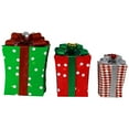 thumbnail image 4 of Northlight Lighted Gift Wrapped Presents Outdoor Yard Christmas Decoration - 13" - Set of 3, 4 of 6
