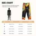 Halloween Pajama Pants Women Halloween Colorful Maple Leaf Black Cat