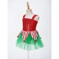 thumbnail image 4 of inhzoy Kids Girls Christmas Elf Candy Cane Dress-Up Ballet Figure Skating Tutu Dress,Sizes 6-16 Red 8, 4 of 9