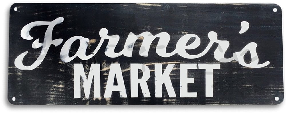 TIN SIGN Farmers Market Metal Produce Décor Wall Art Farm Shop Cottage B043