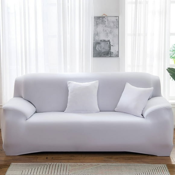 Nvzi Funda de sofá para sala de estar, funda protectora elástica para muebles de 1 plaza,funda protectora con todo incluido, fundas para sillas para sala de estar (blanca)
