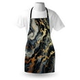 thumbnail image 3 of Navy Blue Apron, Marble Effect with Golden Yellow Lines Modern Abstract Painting Print, Unisex Kitchen Bib with Adjustable Neck for Cooking Gardening, Adult Size, Slate Blue Grey Ginger, by Ambesonne, 3 of 3