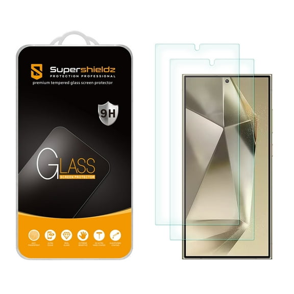 (2 Pack) Supershieldz Designed for Samsung (Galaxy S24 Ultra) Tempered Glass Screen Protector, Anti Scratch, Bubble Free
