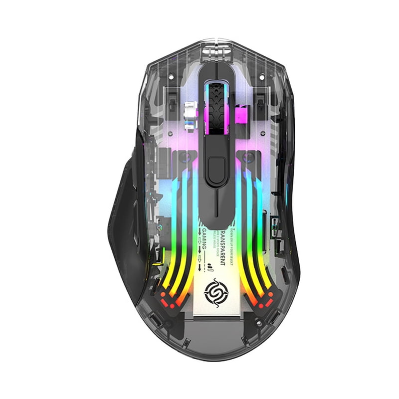 Wireless Gaming Mouse Bluetooth-Compatible 5.0/2.4G/USB-C 3 Modes Electronic Competition Mice Transparent for PC Laptop Desktop