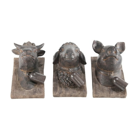 Sagebrook Home Sheep Head With Bell Wall Plaque