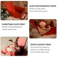 thumbnail image 4 of 1 pieza de accesorio para fotografía de recién nacidos: trineo navideño (rojo), 4 of 7