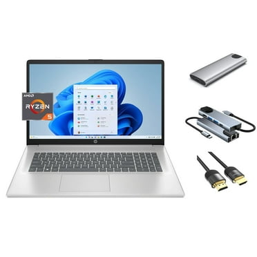 HP 17.3" Full HD Laptop, 6-Core AMD Ryzen 5 7430U (beats i7-1255U), 32GB RAM, 1TB SSD   256GB Portable SSD, WebCam, KeyPad, WiFi6, USB-C, HDMI, 3-in-1 External Storage Bundle, Win 11