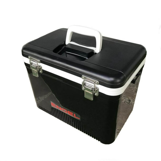 Engel 13 qt. Hard Sided Ice Chest Cooler, Black and White