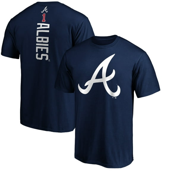 Men's Ozzie Albies Navy Atlanta Braves Playmaker Name & Number T-Shirt