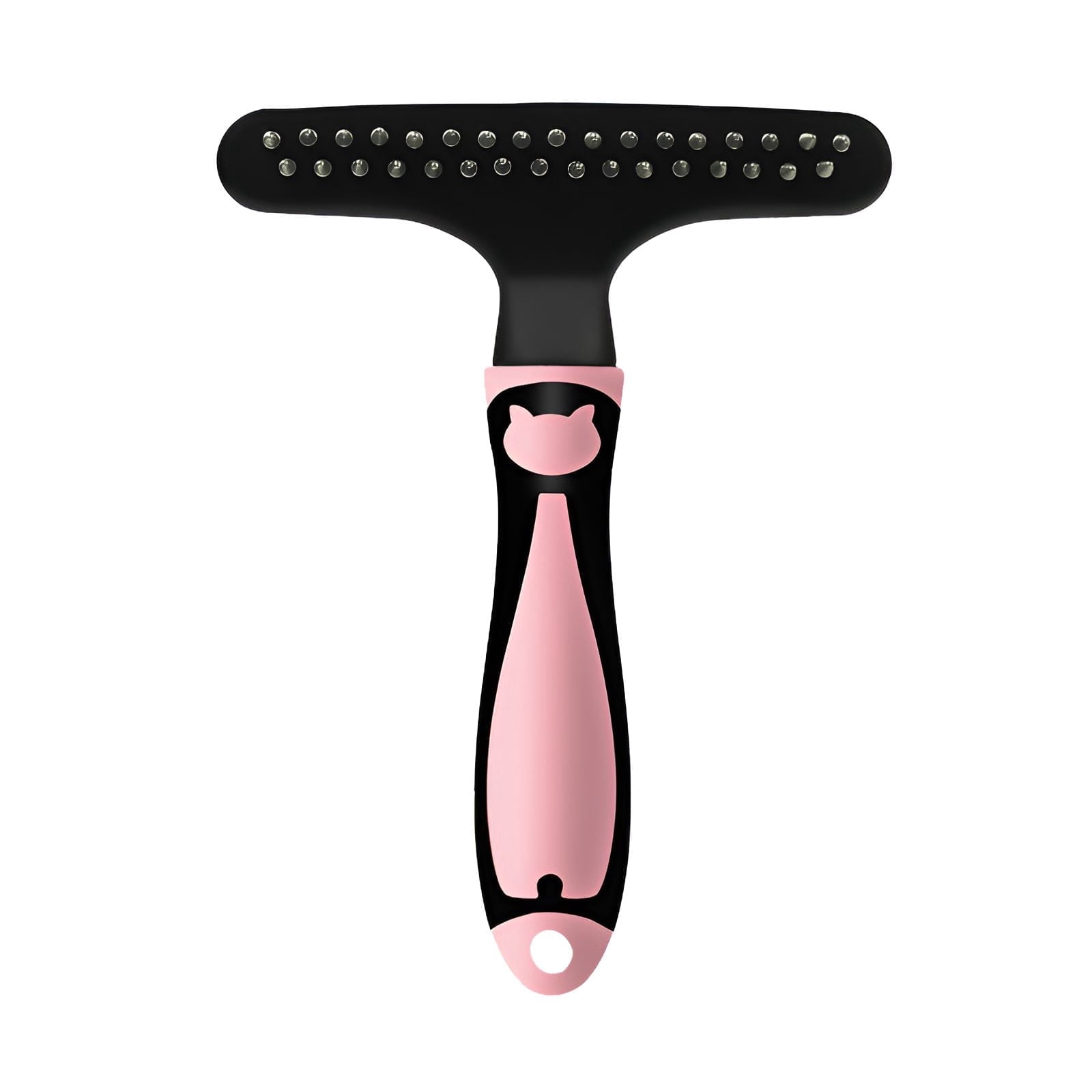 RAIRSKY Undercoat Rake for Dogs Removes Tangles Dog Brush Safe for Skin Cat Brush Pink