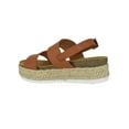 thumbnail image 3 of Soda Women Wedge Sandals Open Toe Ankle Strap Flatform Espadrilles Trim Platform Footbed Kazoo-S Tan Brown 10, 3 of 3