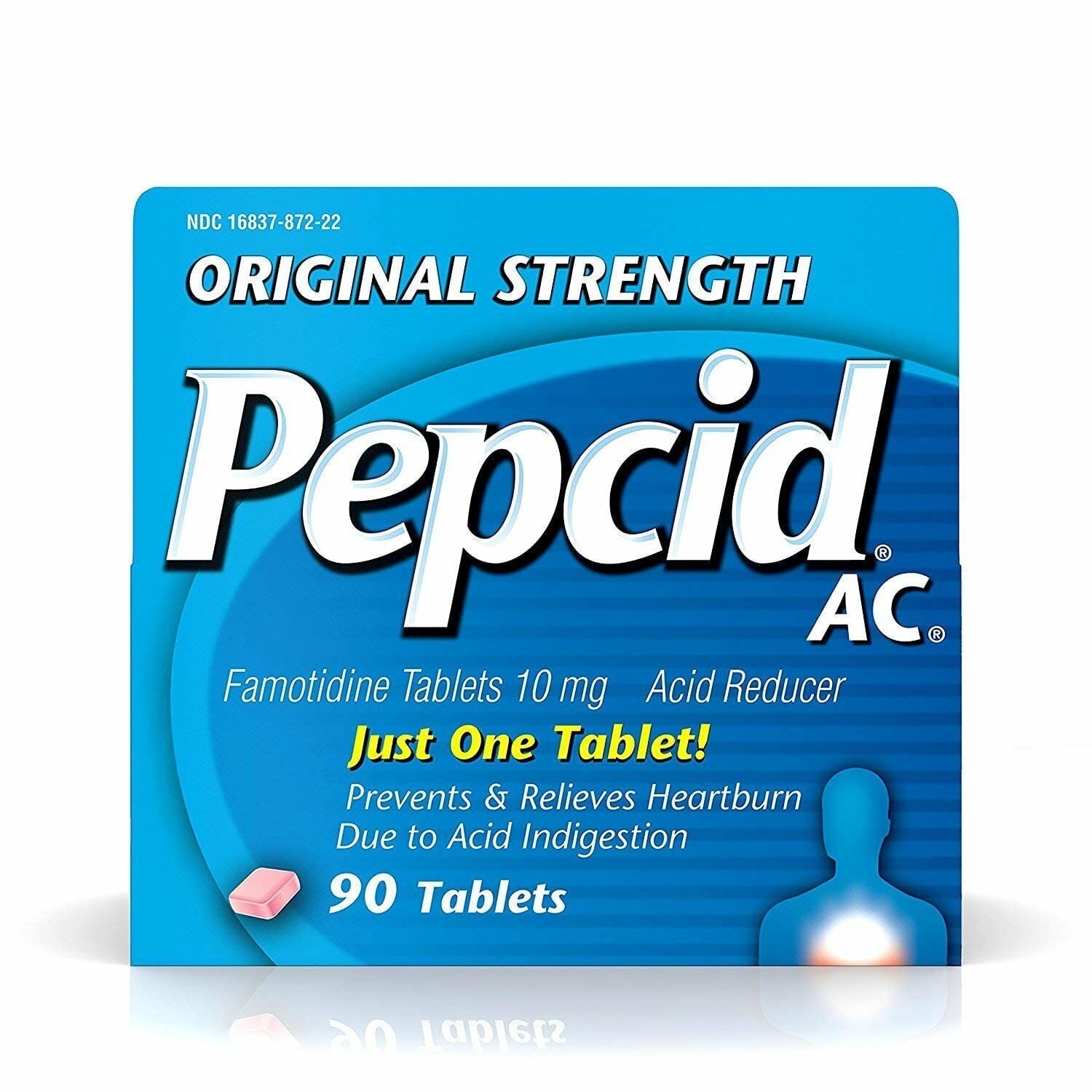 Pepcid Famotidine Acid Reducer Original Relieves Heartburn 90 ct, 4-Pack