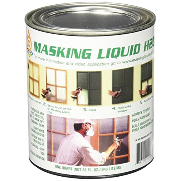 ASSOCIATED PAINT Available 157026 80-400-4 H20 Masking Liquid, 1 Quart, Clear