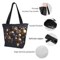 thumbnail image 4 of Rocae Elegant Golden Blue Ornaments for Shoulder Bags for Women Tote Bag for Women with Zipper Closure, 4 of 6