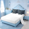 thumbnail image 3 of Erosebridal Cute Coquette Bow 7-Piece Bedding Comforter Set For Girls,Blue Kawaii Stars Pattern Kids King Bedding Sets,Reversible, 3 of 7