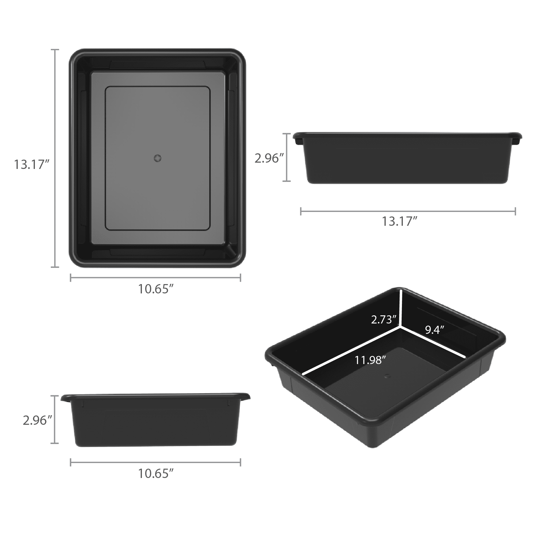 Pen+Gear Plastic Letter Tray, Letter Size Paper Sorter, Deep Black