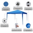 thumbnail image 5 of HOTEEL 10'x10' Pop up Canopy Tent, Outdoor Instant Commercial Tents, Shade Shelter Gazebo,for Backyard Parties Event,Blue, 5 of 8