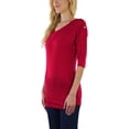 thumbnail image 4 of ToBeInStyle Women's Side Shirred Button at Shoulder Top, 4 of 7