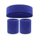 thumbnail image 1 of Nvzi Conjunto de muñequeras deportivas, conjunto de muñequeras deportivas que absorben la humedad y el sudor, muñequera de tela súper cómoda (azul oscuro), 1 of 5