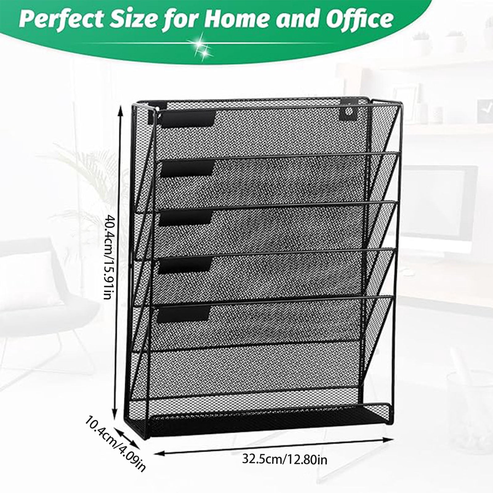 COOLHOOD Hanging Wall File Holder Office Desk Paper Organizers in Tray Magazine Storage Rack Desk Accessories for File Storage