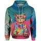 thumbnail image 2 of Sudadera con capucha de otoño para hombre, holgada, informal, con estampado gráfico de DJ Cat y conejo mecánico, sudadera con capucha, ropa urbana Harajuku, 2 of 4