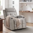 thumbnail image 3 of Bonzy Home Recliner Chair with Massage — Modern Single-Seat Recliner with Padded Armrests & Backrest for Living Room & Bedroom, Light Gray, 3 of 12