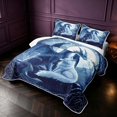 thumbnail image 3 of Manfei Fantasy Blue Dragon Animals Twin Quilt Set,Tree Flower Moon Twin Coverlet Set,Navy,2-Piece,1 Bedspread and 1 Pillowcase, 3 of 7