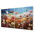thumbnail image 2 of Designart "Symphony of Wildflowers in the Field I" Floral Metal Wall Décor Set, 2 of 5