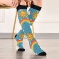 thumbnail image 5 of FORMRS Womens Knee High Socks Casual Long Thick Travel Daily Wear, 1 Pair, Rainbow with Stars, 5 of 6