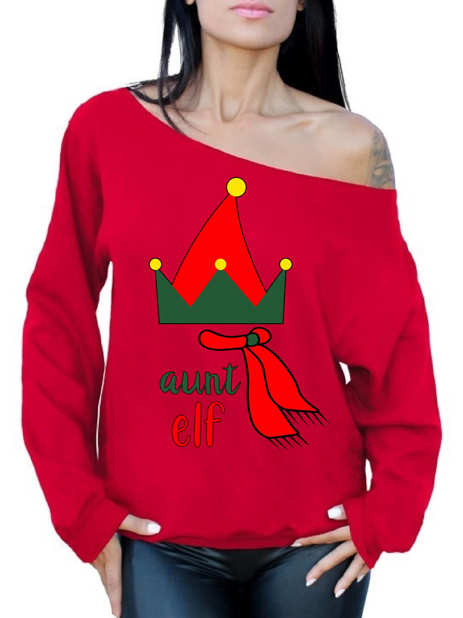 Awkward Styles Mommy Elf Sweatshirt Elf Christmas Sweater Ugly Christmas Elf Mom Gifts