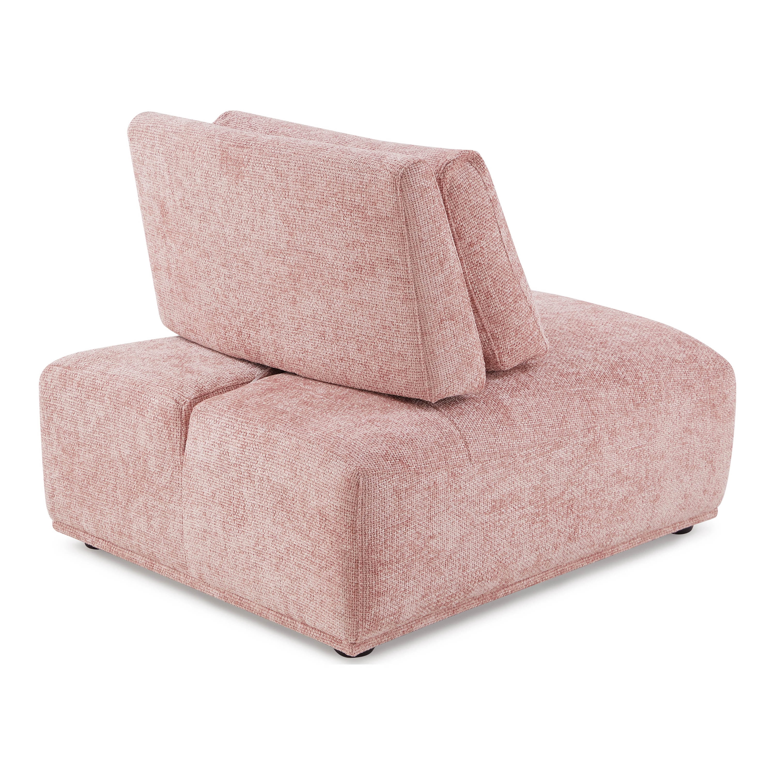 Furniture of America Tatiana Modern Fabric Modular Curved Armless Indoor Chair with Adjustable Backrest, Pink