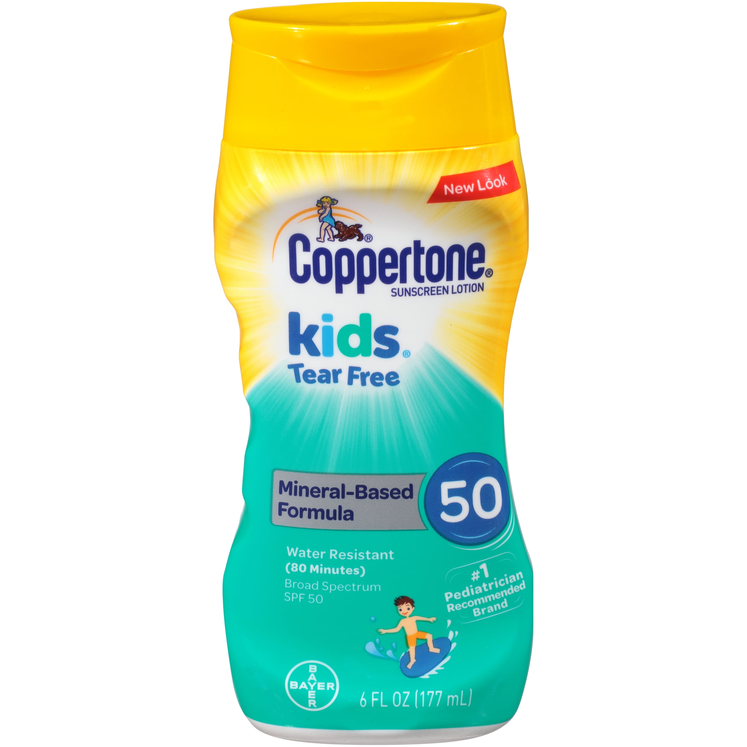 Coppertone Kids Sunscreen Tear Free Mineral Based Lotion SPF 50, 6 oz