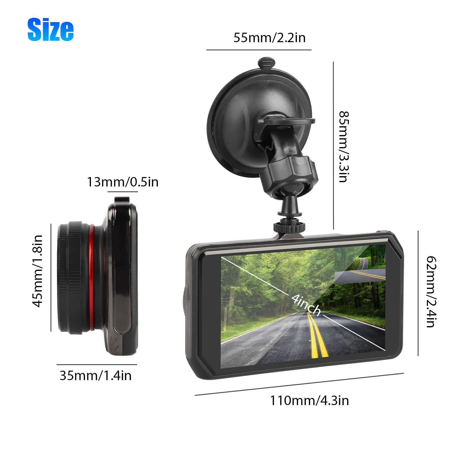 3 Camera 1080P Car DVR Dash Cam – EEEKit