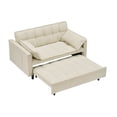 thumbnail image 5 of Modern Corduroy 3 in 1 Convertible Sleeper Sofa Bed with Back and 2 Pillows, Pull-Out Bed Loveseat with Pockets for Living Room , Bedroom (Beige), 5 of 7