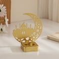 thumbnail image 6 of SIYTUAU Islamic Ramadan Crescent Table Decor Eid Mubarak Candle Holder Gold Iron For Holiday Dining Party 5.62X5.12X2.36 Inch, 6 of 6