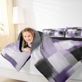 thumbnail image 3 of Homewish Watercolor Grid Twin Comforter Sets,Vintage Abstract Bedding Set,Purple,Black Reversible,2pcs,1 Comforter and 1 Pillowcase, 3 of 7