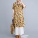 thumbnail image 4 of Vestido suelto de mujer Vestido bohemio con estampado floral con bolsillos Manga corta Cuello r Abanopi Vestido, 4 of 7