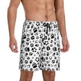 thumbnail image 2 of Kdxio Black Footprints Print Mens Sleep Shorts Bottoms Soft Comfy Pajama Wear Pants with Drawstring Pockets, 2 of 7