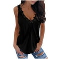 thumbnail image 7 of Sinhoon Women Tank Tops Casual Summer V Neck Lace Camisole Solid Color Sleeveless Shirts Loose Fit Blouse Vest Spring Tops, 7 of 7