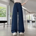 thumbnail image 2 of KVPLBQFD Curvy Jeans Petite Wide Leg Jeans Straight Leg Pants Cool Pants Toddler Clothes Girl 4t Clothes for Girls Cute Clothes Teen Girls, 2 of 7
