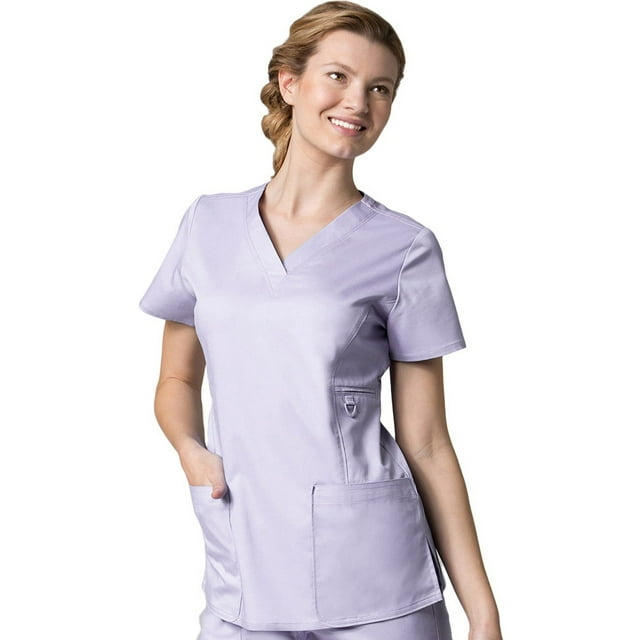 Maevn Haut de Blouse Médicale à Col en V avec Poche pour Femmes, Lavande, TTP