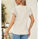 thumbnail image 4 of Camisa con ojales para mujer, volantes, manga corta, ribete con volantes, cuello en V, Color puro, camisa para mujer, Top para primavera y verano, amarillo, L, 4 of 6